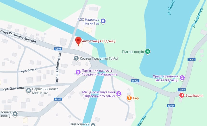 Розклад руху автобусів по станції Підгайці