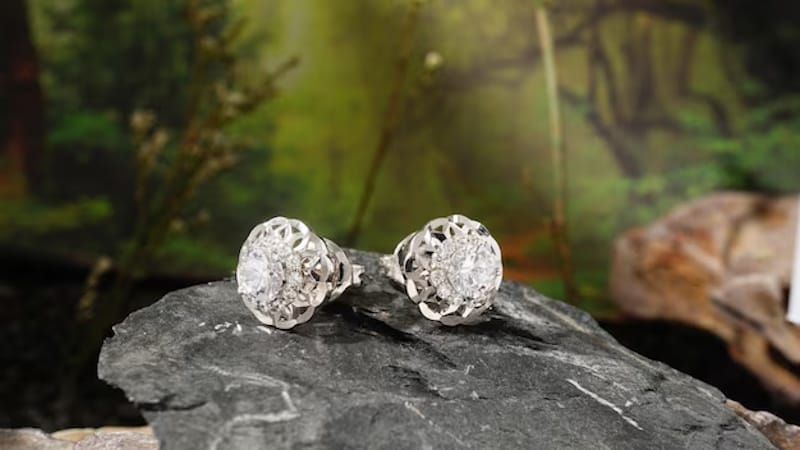 серьги из белого золота