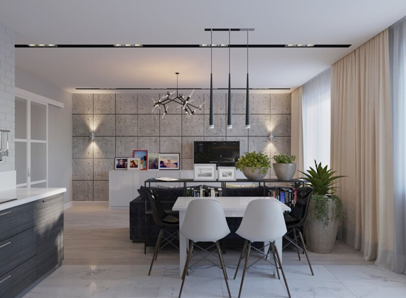 натяжні стелі й освітлення кухні